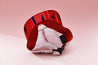 Feather Cap - White / Pink & Red